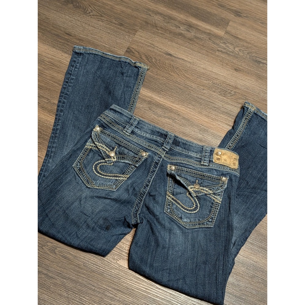 Silver Jeans Co Suki Surplus Mid Rise Bootcut Dark Wash Denim Jeans W30 L30
